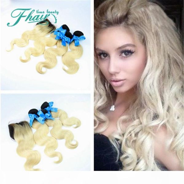 7a ombre peruvian human hair 1b 613 body wave 3pcs with lace closure dark root blonde hair 10"-30" ombre hair extensions, Black
7a ombre peruvian human hair 1b 613 body wave 3pcs with lace closure dark root blonde hair 10"-30" ombre hair extensions, Black