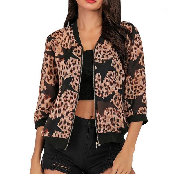 autumn and winter women's jacket coat leopard print three quarter baseball outwear basic jacket zipper chaquetas mujer 20191, Black;brown
autumn and winter women's jacket coat leopard print three quarter baseball outwear basic jacket zipper chaquetas mujer 20191, Black;brown