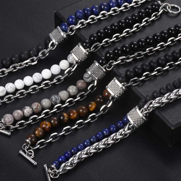 natural stone bracelet classic stainless steel beaded tiger eye map stone bracelet 2020 fashion men jewelry, Black
natural stone bracelet classic stainless steel beaded tiger eye map stone bracelet 2020 fashion men jewelry, Black