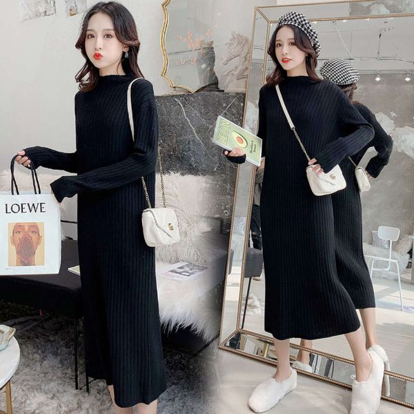 2020 mid length materni autumn and winter suit fashion half high collar knitted sweater drs, White
2020 mid length materni autumn and winter suit fashion half high collar knitted sweater drs, White