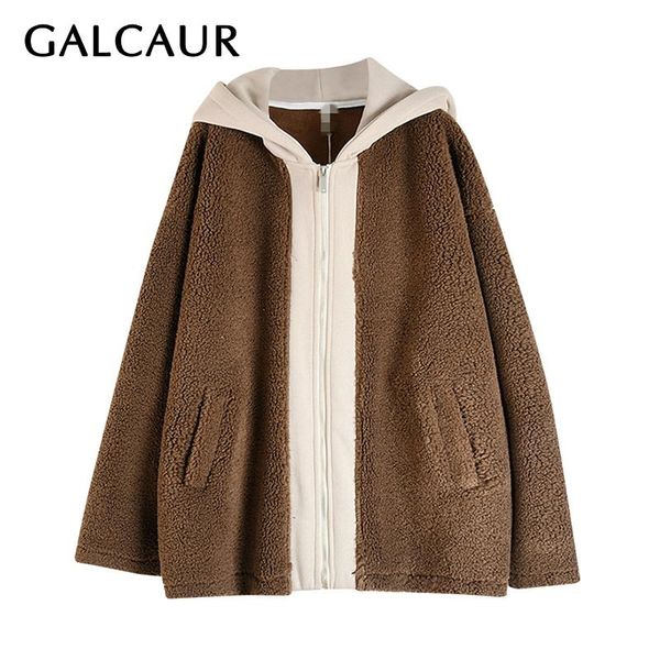 galcaur patchwork lambswool jacket for women lapel long sleeve hooded oversized thick loose casual coat female 2020 clothes fall, Black
galcaur patchwork lambswool jacket for women lapel long sleeve hooded oversized thick loose casual coat female 2020 clothes fall, Black