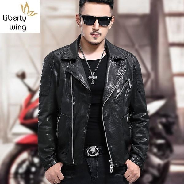 mens genuine leather sheepskin jackets motorcycle fashion long sleeve zippers lapel slim fit male outerwear coats1, Black;brown
mens genuine leather sheepskin jackets motorcycle fashion long sleeve zippers lapel slim fit male outerwear coats1, Black;brown