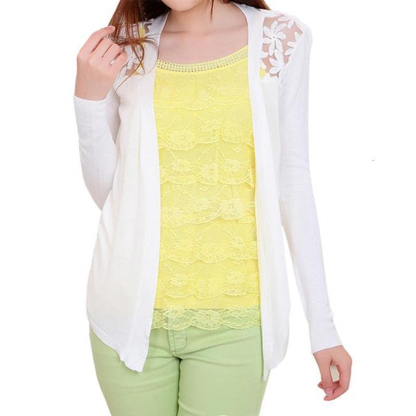 long sleeved new spring summer knit cardigan coat slim thin sweater women hollow lace shawl shirt clothing vestidos lxj400, White;black
long sleeved new spring summer knit cardigan coat slim thin sweater women hollow lace shawl shirt clothing vestidos lxj400, White;black