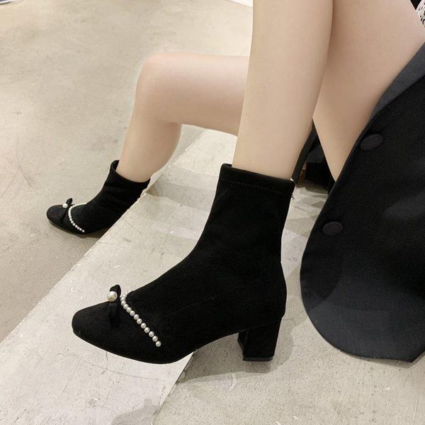 winter boots lady women shoes autumn luxury designer round toe boots-women 2020 stockings fashion rubber low mid calf, Black
winter boots lady women shoes autumn luxury designer round toe boots-women 2020 stockings fashion rubber low mid calf, Black