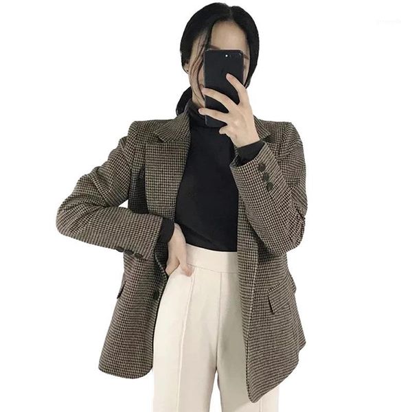 fashion plaid blazers women spring autumn 2019 houndstooth thicken jacket casual female loose woolen suits short coat a26861, White;black
fashion plaid blazers women spring autumn 2019 houndstooth thicken jacket casual female loose woolen suits short coat a26861, White;black