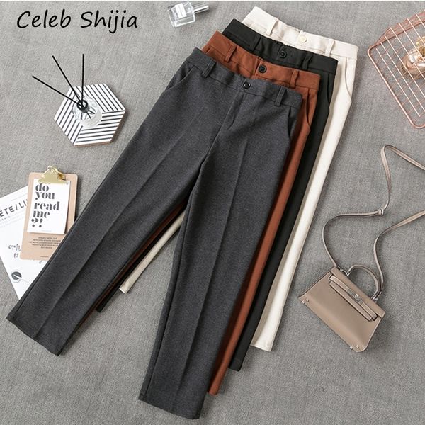 new autumn woman pants wool gray solid casual loose business ol blazer suit pants female high waist trousers winter 201228, Black;white
new autumn woman pants wool gray solid casual loose business ol blazer suit pants female high waist trousers winter 201228, Black;white