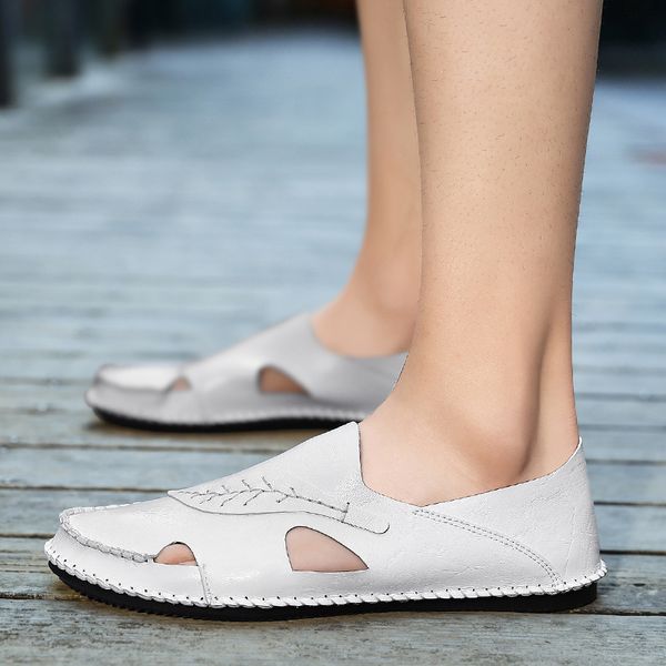 men sandals summer split leather beach breathable sandals outdoor causal shoes slip on fashion comfortable footwear t200420, Black
men sandals summer split leather beach breathable sandals outdoor causal shoes slip on fashion comfortable footwear t200420, Black