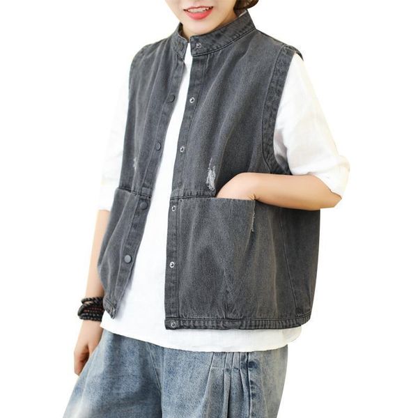 new 2021 single-breasted spring vests denim female vest solid thin sleeveless women's jacket y170 40qw 8wnf, Black;white
new 2021 single-breasted spring vests denim female vest solid thin sleeveless women's jacket y170 40qw 8wnf, Black;white
