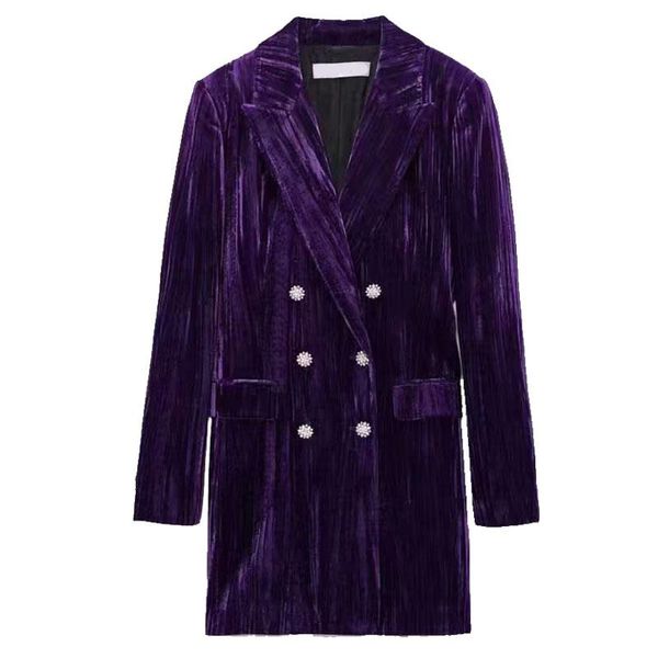 winter new women diamond -studded btton female double breasted purple long suit jacket, White;black
winter new women diamond -studded btton female double breasted purple long suit jacket, White;black