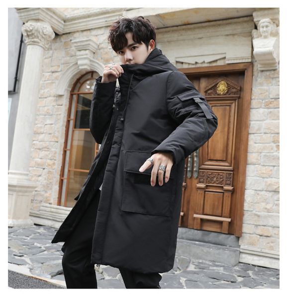 mens designer winter coats solid color casual cool loose long sleeved hooded zipper long down jackets mens fashion coats, Black
mens designer winter coats solid color casual cool loose long sleeved hooded zipper long down jackets mens fashion coats, Black
