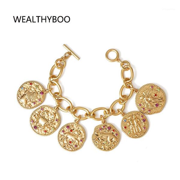 wealthyboo punk constellation charms bracelet bangle exquisite women gift geo pendant wristlet big link chain toggle bracelet1, Golden;silver
wealthyboo punk constellation charms bracelet bangle exquisite women gift geo pendant wristlet big link chain toggle bracelet1, Golden;silver
