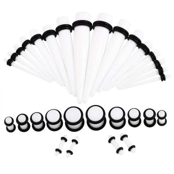 36pcs/lot acrylic ear gauge taper kit with plug double o-ring ear stretching kit flesh tunnel expansion piercing body jewelry q jlljxg, Silver
36pcs/lot acrylic ear gauge taper kit with plug double o-ring ear stretching kit flesh tunnel expansion piercing body jewelry q jlljxg, Silver