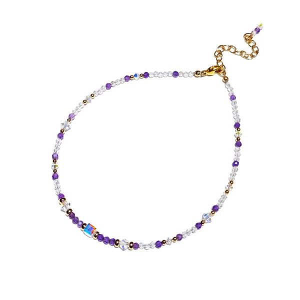anklets lii ji natural amethyst clear quartz crystal 2mm tiny beads austrian 14k gold filled anklet bracelet 24+5cm, Red;blue
anklets lii ji natural amethyst clear quartz crystal 2mm tiny beads austrian 14k gold filled anklet bracelet 24+5cm, Red;blue