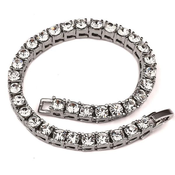 link, chain bling hip hop men bracelet silver plated iced out one row rhinestones length 20cm, Black
link, chain bling hip hop men bracelet silver plated iced out one row rhinestones length 20cm, Black