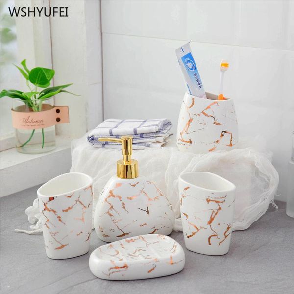 bath accessory set simple ceramic imitation marble bathroom accessories washing tool bottle mouth cup soap toothbrush holder household items
bath accessory set simple ceramic imitation marble bathroom accessories washing tool bottle mouth cup soap toothbrush holder household items