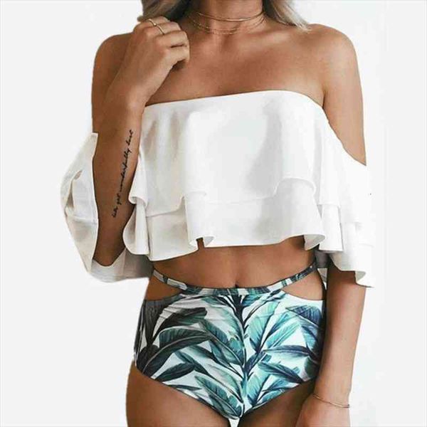 womens swimming suit for women swimsuit bikini set high waist swimsuits plus size female bathing with ruffle, White;black
womens swimming suit for women swimsuit bikini set high waist swimsuits plus size female bathing with ruffle, White;black