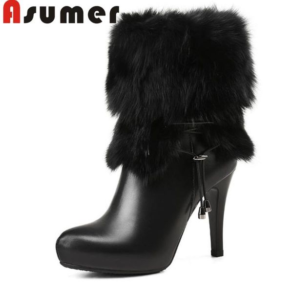 asumer 2020 fashion winter ankle boots comfortable solid pointed toe high heels boots women's fashion genuine leather, Black
asumer 2020 fashion winter ankle boots comfortable solid pointed toe high heels boots women's fashion genuine leather, Black