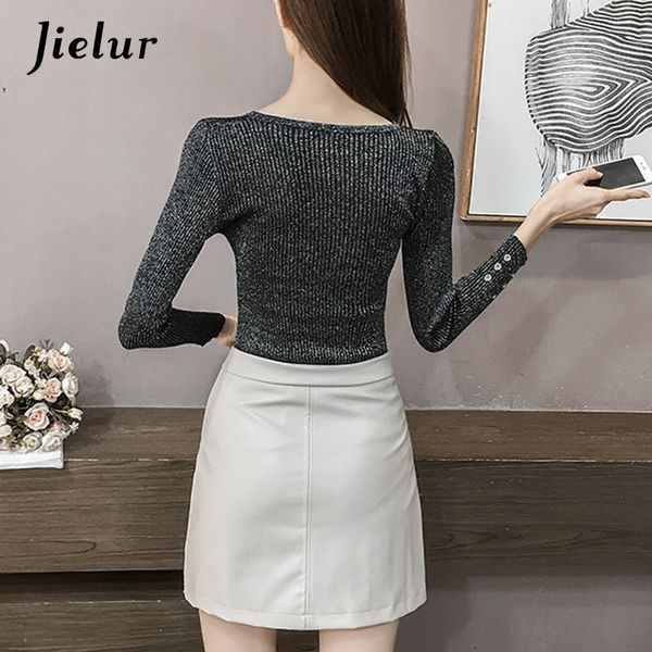jielur autumn v-neck buckles hollow lady's sweater long sleeve ol shine knitted sweater for women slim basic female y200722, White;black
jielur autumn v-neck buckles hollow lady's sweater long sleeve ol shine knitted sweater for women slim basic female y200722, White;black