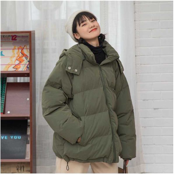 autumn winter women's cotton clothes padded jacket warm solid color thicken hooded stand collar fashion casual loose female coat, Black
autumn winter women's cotton clothes padded jacket warm solid color thicken hooded stand collar fashion casual loose female coat, Black