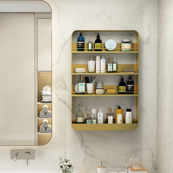 hooks & rails nordic wall shelf punch bathroom dresser gold multi-layer cosmetics perfume finishing rack waterproof not easy to rust
hooks & rails nordic wall shelf punch bathroom dresser gold multi-layer cosmetics perfume finishing rack waterproof not easy to rust