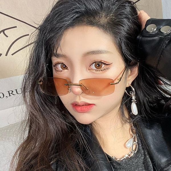sunglasses fashion rectangle women 2021 spring rimless sun glasses ocean mirror lens shades uv400 metal frame eyeglasses mm139, White;black
sunglasses fashion rectangle women 2021 spring rimless sun glasses ocean mirror lens shades uv400 metal frame eyeglasses mm139, White;black