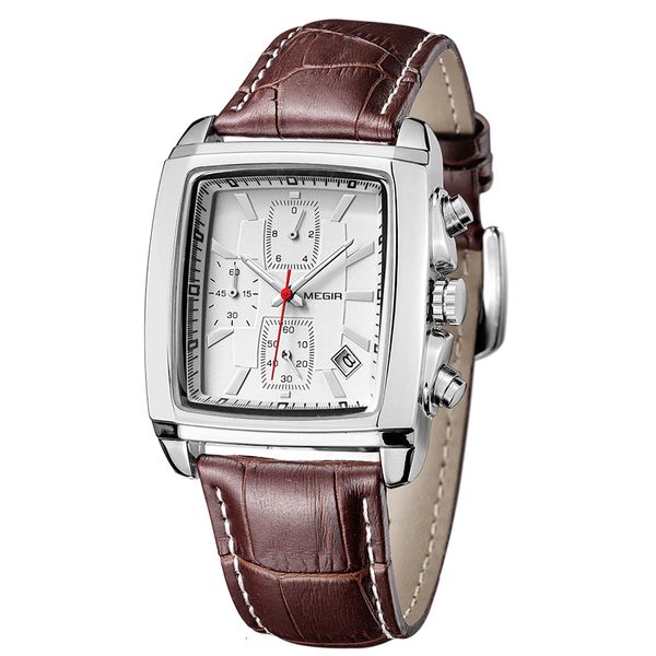 megir watch men brand luxury rectangle quartz military watches mens waterproof luminous leather wristwatch male clock 2020, Slivery;brown
megir watch men brand luxury rectangle quartz military watches mens waterproof luminous leather wristwatch male clock 2020, Slivery;brown