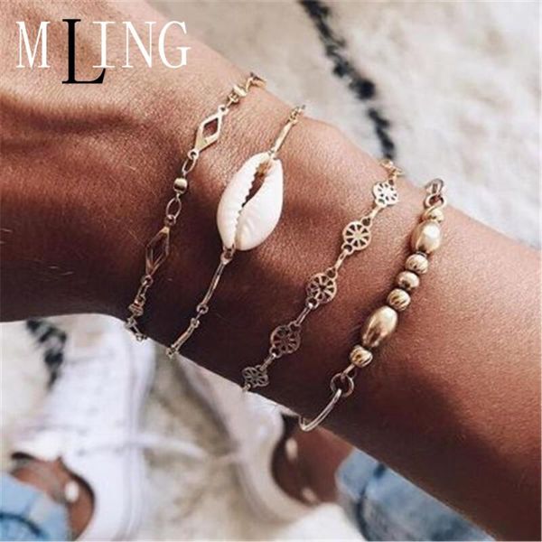 charm bracelets mling 4 pcs/set vintage gold beads alloy bracelet set bohemian circle shell geometric for women, Golden;silver
charm bracelets mling 4 pcs/set vintage gold beads alloy bracelet set bohemian circle shell geometric for women, Golden;silver