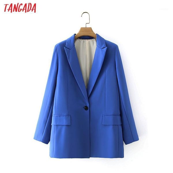 tangada women 2020 fashion one button blue blazer coat vintage long sleeve female business da1661, White;black
tangada women 2020 fashion one button blue blazer coat vintage long sleeve female business da1661, White;black