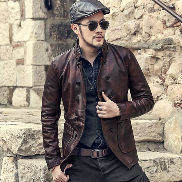 2021 the new new vintage old dark red double breasted leather genuine fur coat metrosexual casual man fine winter fashion n5bb, Black
2021 the new new vintage old dark red double breasted leather genuine fur coat metrosexual casual man fine winter fashion n5bb, Black
