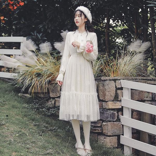 french long-sleeve dress women's 2020 autumn winter new lace high waist temperament design niche gentle wind apricot dress e378, Black;gray
french long-sleeve dress women's 2020 autumn winter new lace high waist temperament design niche gentle wind apricot dress e378, Black;gray