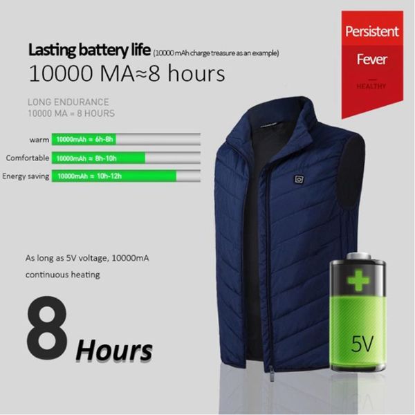 outdoor t-shirts 9 areas heated vest men women electric jacket thermal heating tactical veste chauffante, Gray;blue
outdoor t-shirts 9 areas heated vest men women electric jacket thermal heating tactical veste chauffante, Gray;blue