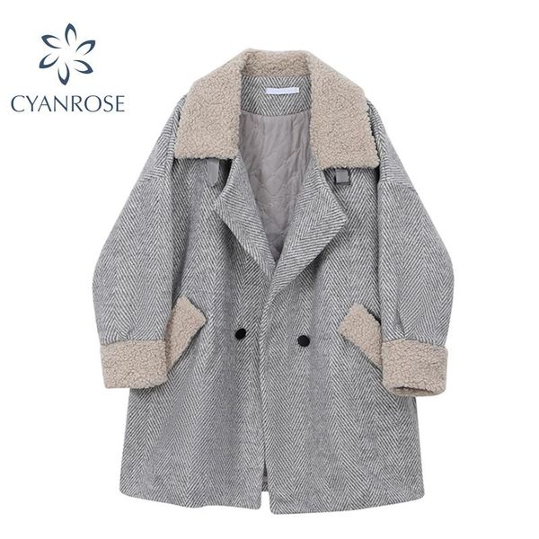 women's wool blends coat winter 2020 autumn long sleeve pocket jacket elegant long tweed woolen outerwear female plus size coats, Black
women's wool blends coat winter 2020 autumn long sleeve pocket jacket elegant long tweed woolen outerwear female plus size coats, Black