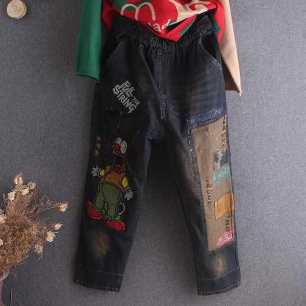 ight waist heavy embroidery painted patch women jeans denim pants jogger fashion casual loose oversize cartoon harem trouses y1214, Blue
ight waist heavy embroidery painted patch women jeans denim pants jogger fashion casual loose oversize cartoon harem trouses y1214, Blue