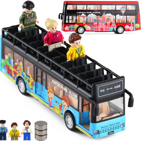police double deck city bus simulation alloy open door car model toy 
police double deck city bus simulation alloy open door car model toy