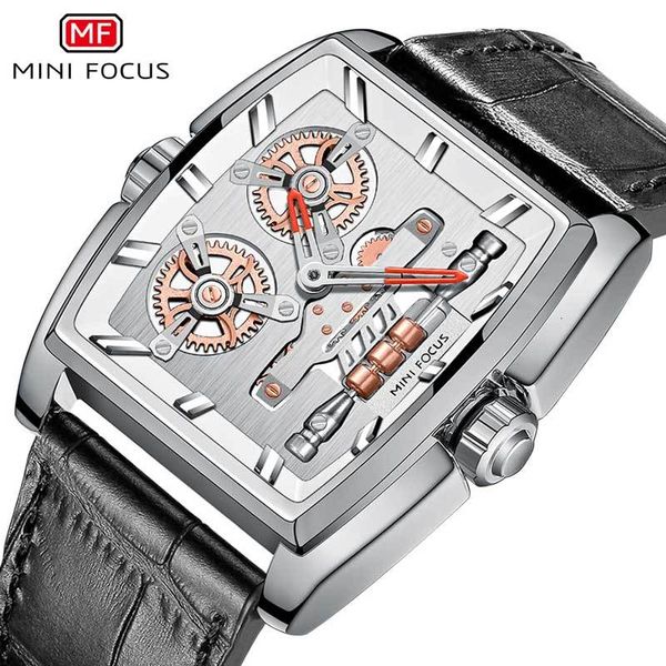 minifocus new men's chronograph watch brand sports leather strap quartz clock waterproof square dial watch relogio masculino, Silver
minifocus new men's chronograph watch brand sports leather strap quartz clock waterproof square dial watch relogio masculino, Silver