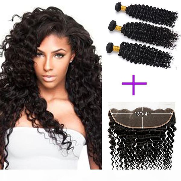 8a 100% human hair with lace frontal closure 13x4 indian deep curly wave full lace frontal closure bleached knot with 3pcs hair bundles, Black;brown
8a 100% human hair with lace frontal closure 13x4 indian deep curly wave full lace frontal closure bleached knot with 3pcs hair bundles, Black;brown