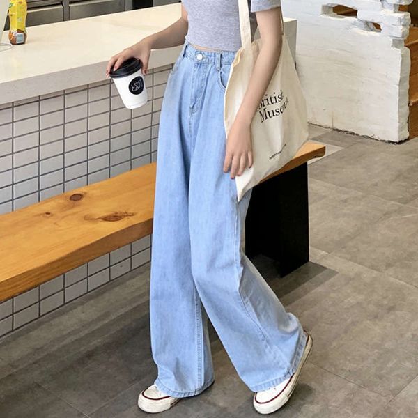 autumn new high waist jeans women's straight tube loose floor show thin wide leg pants trend, Blue
autumn new high waist jeans women's straight tube loose floor show thin wide leg pants trend, Blue
