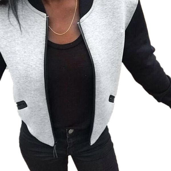 women's jackets atutmn winter women basic coats bomber jacket long sleeve stand collar pullover short coat outwear, Black;brown
women's jackets atutmn winter women basic coats bomber jacket long sleeve stand collar pullover short coat outwear, Black;brown