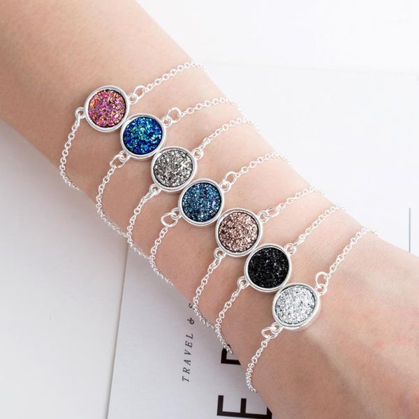 6 colors druzy stone bracelet bangel with silver color round shaped charm friendship bracelet bangle for women gift1, Golden;silver
6 colors druzy stone bracelet bangel with silver color round shaped charm friendship bracelet bangle for women gift1, Golden;silver