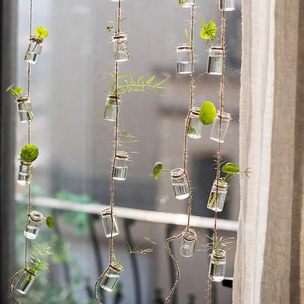 wind chimes style decor glass vase 3 strings hanging vase with 27 mini bottle nordic home flower plant hydroponic container
wind chimes style decor glass vase 3 strings hanging vase with 27 mini bottle nordic home flower plant hydroponic container