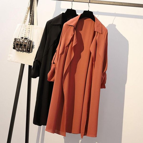 women's trench coats 2021 casual spring autumn long coat women vintage fashion plus size summer sun protection clothing n777, Tan;black
women's trench coats 2021 casual spring autumn long coat women vintage fashion plus size summer sun protection clothing n777, Tan;black