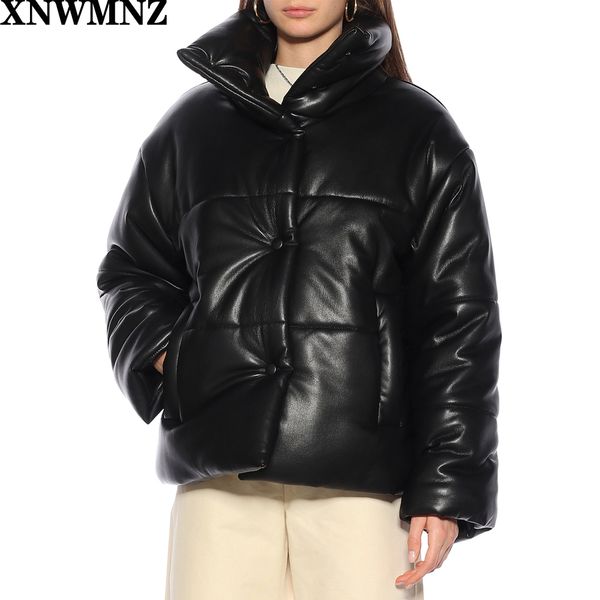 xnwmnz za solid pu leather parkas women fashion high imitation leather coats women elegant thick cotton jackets female ladies 201019, Black;brown
xnwmnz za solid pu leather parkas women fashion high imitation leather coats women elegant thick cotton jackets female ladies 201019, Black;brown