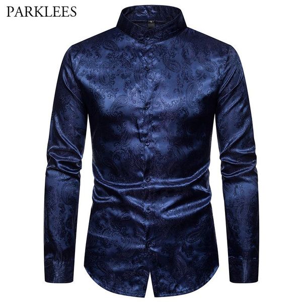 men's paisley shirt luxury design mandarin collar long sleeve floral print slim fit dress shirts wedding party club social shirt, White;black
men's paisley shirt luxury design mandarin collar long sleeve floral print slim fit dress shirts wedding party club social shirt, White;black