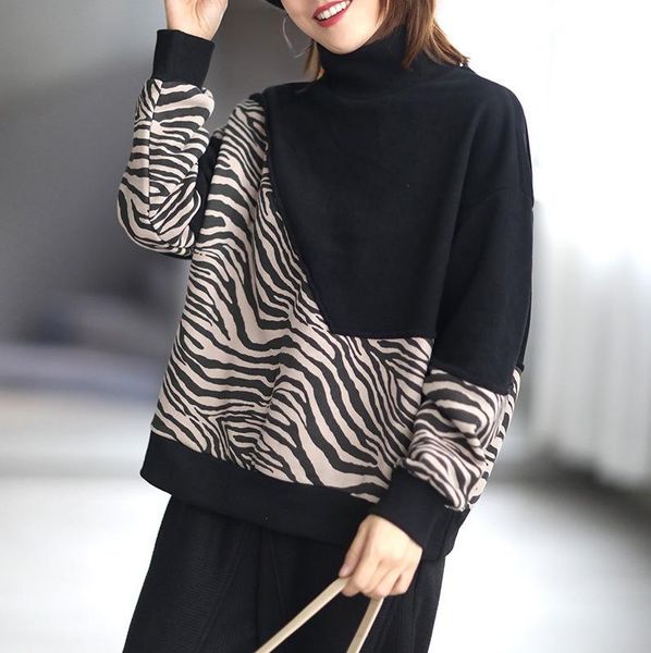 autumn winter sweatshirts women warm striped irregular patchwork loose fleece thick turtleneck female wild, Black
autumn winter sweatshirts women warm striped irregular patchwork loose fleece thick turtleneck female wild, Black