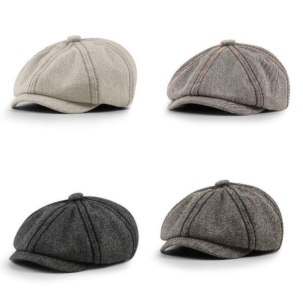 vintage twill woolen ivy flat cap newsboy striped octagonal beret hat 2xpd, Blue;gray
vintage twill woolen ivy flat cap newsboy striped octagonal beret hat 2xpd, Blue;gray