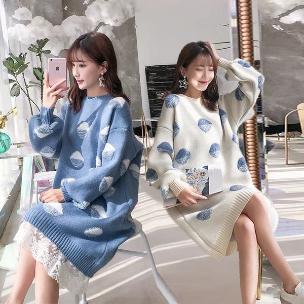 2021 new female autumn/winter loose net red mesh mid-length lazy nightgown pulley style women's sweater thick yj0v, White;black
2021 new female autumn/winter loose net red mesh mid-length lazy nightgown pulley style women's sweater thick yj0v, White;black