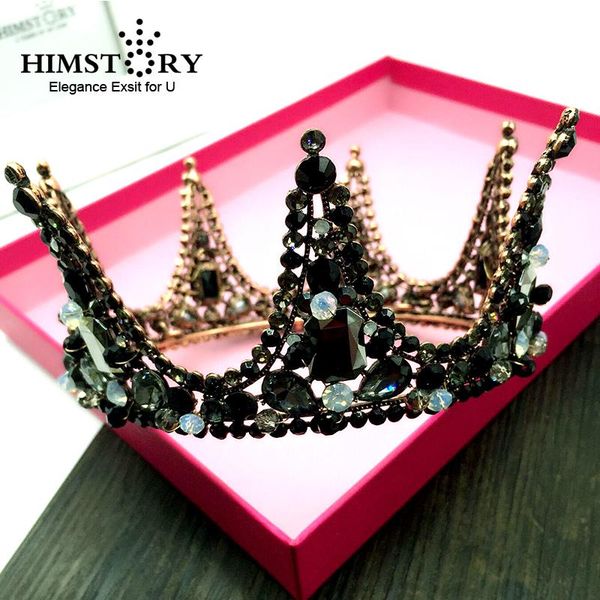 himstory vintage baroque round tiara black rhinestone beads crowns royal queen headband for women party wedding hair accessories, Golden;silver
himstory vintage baroque round tiara black rhinestone beads crowns royal queen headband for women party wedding hair accessories, Golden;silver
