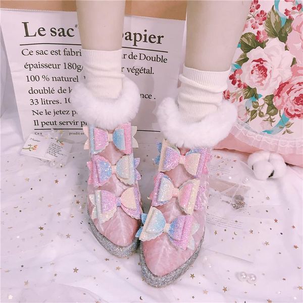 boots winter women's snow pointed toe velvet material plush lining warm shoes bowknots sequins b185, Black
boots winter women's snow pointed toe velvet material plush lining warm shoes bowknots sequins b185, Black
