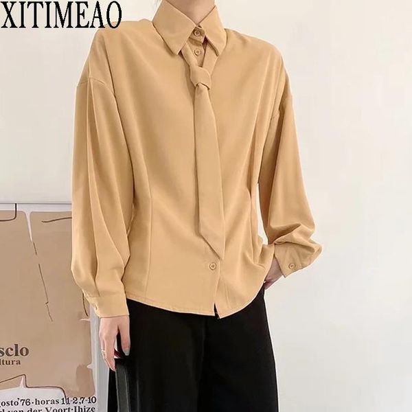 women's blouses & shirts xitimeao spring autumn women simple style loose long sleeve shirt with a tie casual solid color chic, White
women's blouses & shirts xitimeao spring autumn women simple style loose long sleeve shirt with a tie casual solid color chic, White