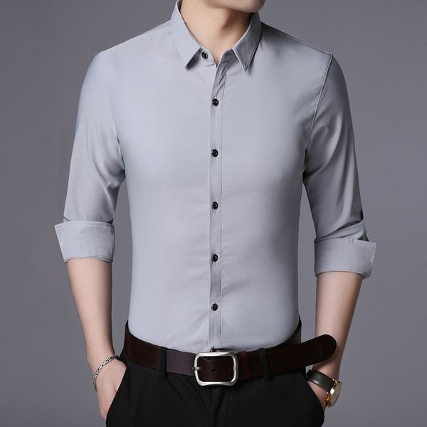 2020 spring new shirt slim trend fashion simple lapel youth business men's wear, White;black
2020 spring new shirt slim trend fashion simple lapel youth business men's wear, White;black